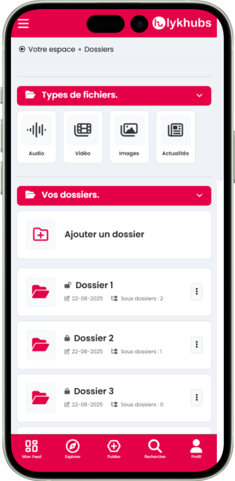 Votre bibliothèque Lykhubs sur mobile